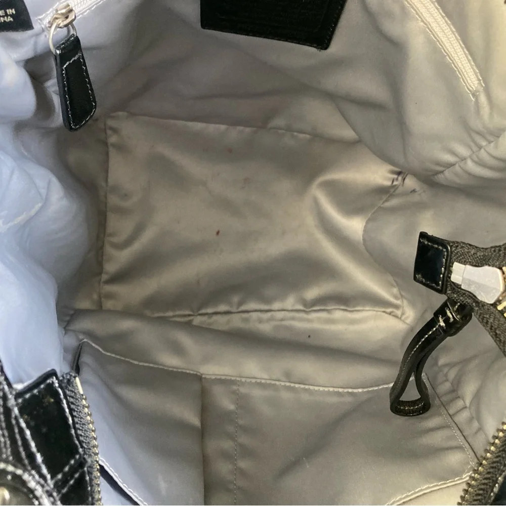 Coach Alex Signature Stitched Patent Leather Tote Bag  14265